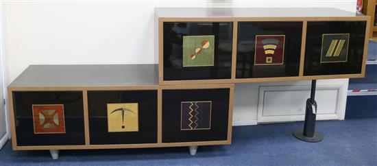 A modern marquetry sideboard W.253cm